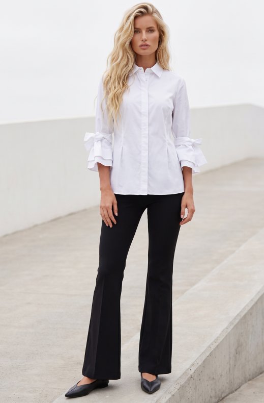 Mixed Brands - Shirt with trumpetsleeve H0353082 - White