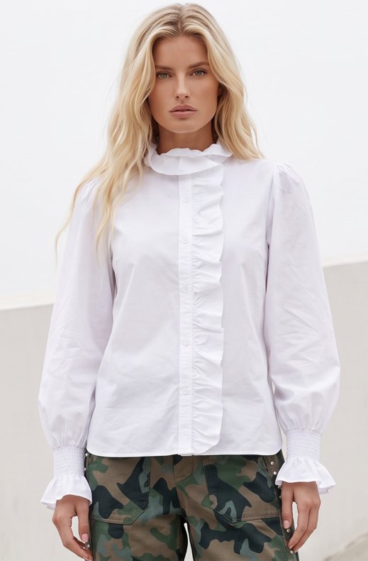 Mixed Brands - Frill Shirt H0353090 - White