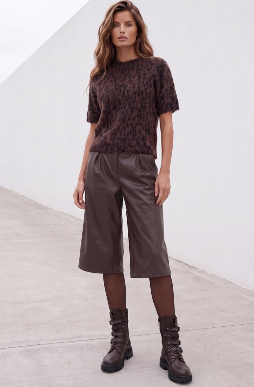 Mixed Brands - Shorts vegan leather FL9699SYP - Choco