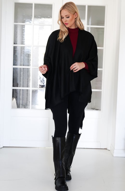 Mixed Brands - Silk Poncho 121130 - Black
