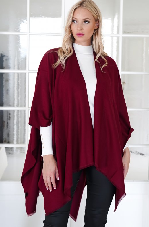 Mixed Brands - Silk Poncho 121130 - Bordeaux