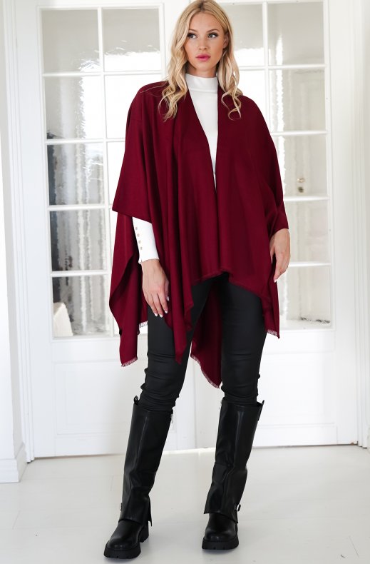 Mixed Brands - Silk Poncho 121130 - Bordeaux