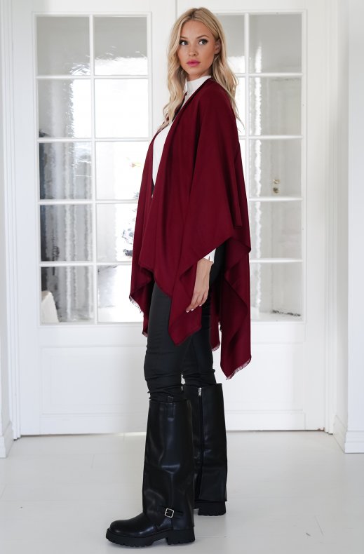 Mixed Brands - Silk Poncho 121130 - Bordeaux