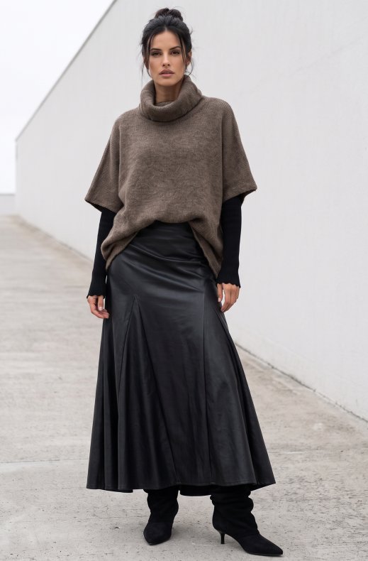 Mixed Brands - Maxi Skirt Vegan Leather N022 - Black
