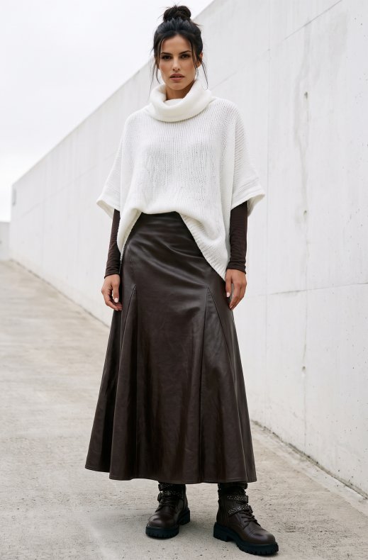 Mixed Brands - Maxi Skirt Vegan Leather N022 - Choco