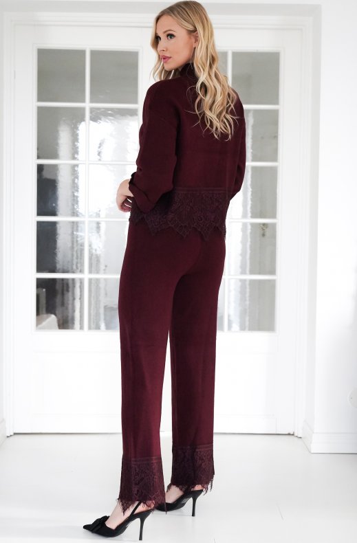 Mixed Brands - Loungepant with Lace 9903-2 - Bordeaux