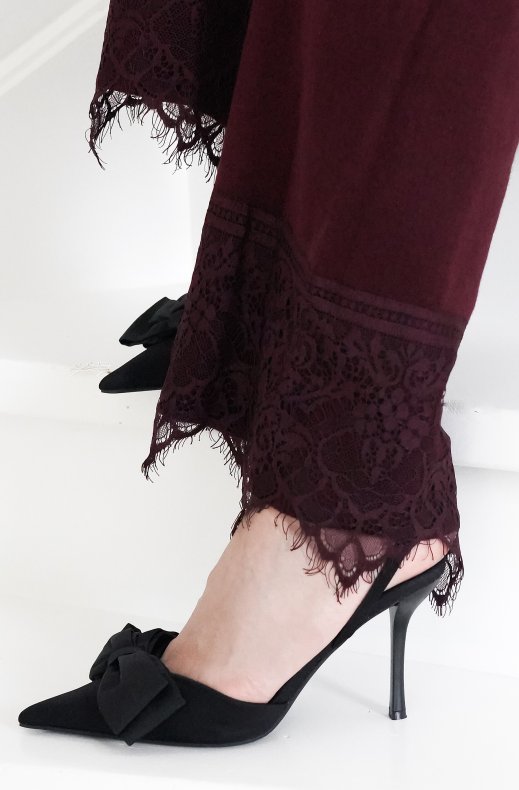 Mixed Brands - Loungepant with Lace 9903-2 - Bordeaux