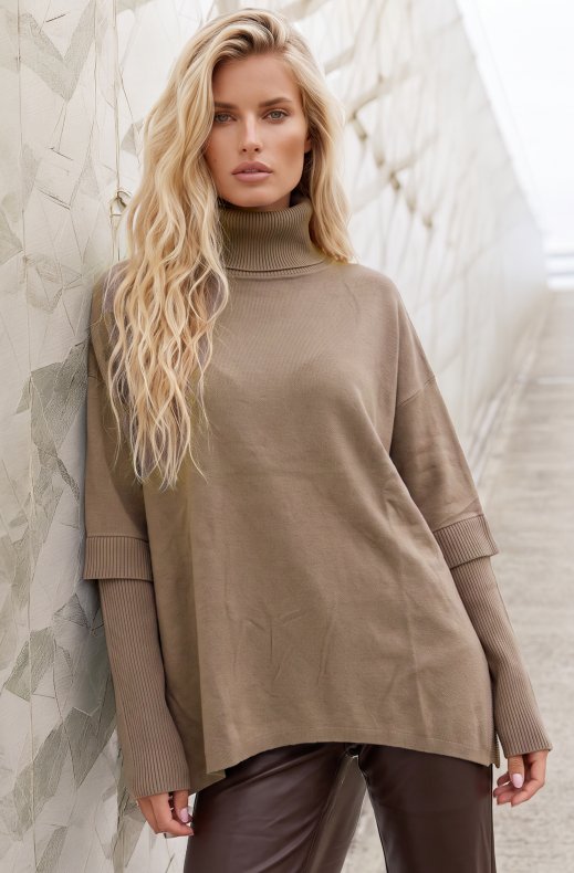 Mixed Brands - Long Sleeve Polo FF02302 - Brown