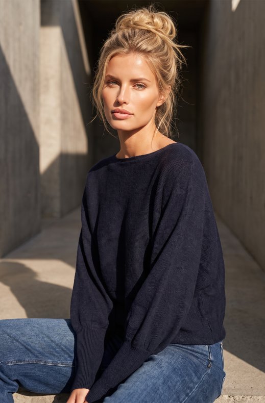 Mixed Brands - Boatneck Sweater YP2126 - Marine