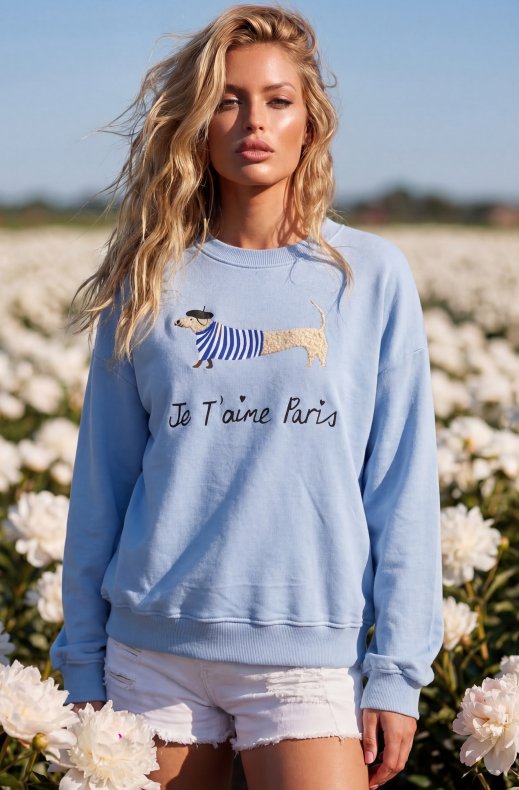 Mixed Brands - Sweater Je Taime Paris 690384-6 - Blue