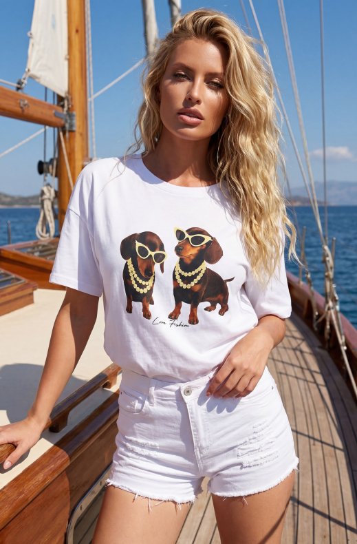 Mixed Brands - Tax T-shirt 3677-70 / 6658A - White yellow