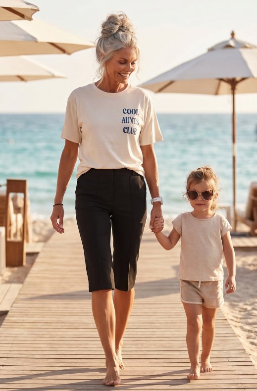 Mixed Brands - Oversized Tshirt KL-09F Cool Aunts Club - Beige