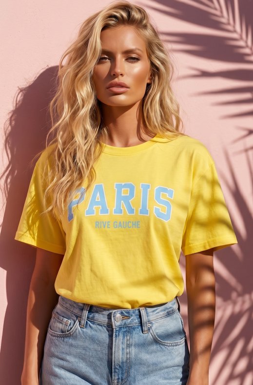 Mixed Brands - T-Shirt Paris TE326 - Yellow