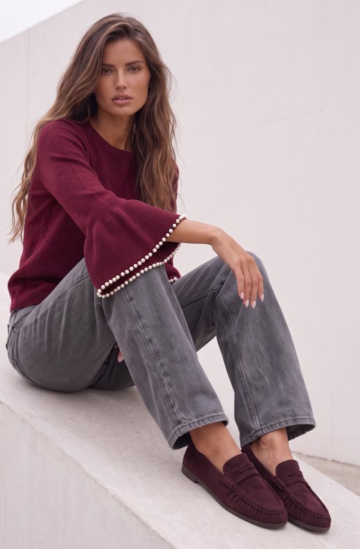 Mixed Brands - Sweater with pearls HC2201 - Bordeaux