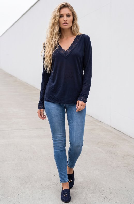 Mixed Brands - Top with lace 29228 - Marine