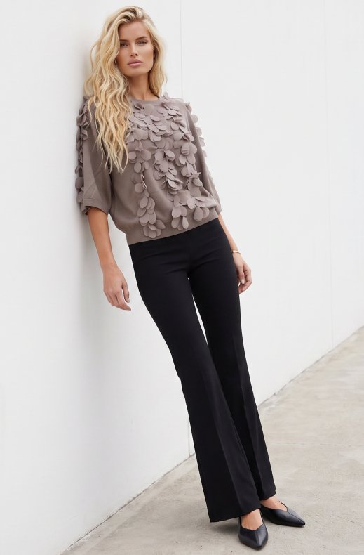 Mixed Brands - Legging bootcut 22501B - Black