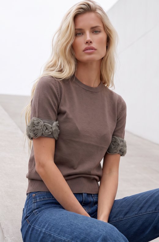 Mixed Brands - Short sleeve top LR03269 - Light Brown