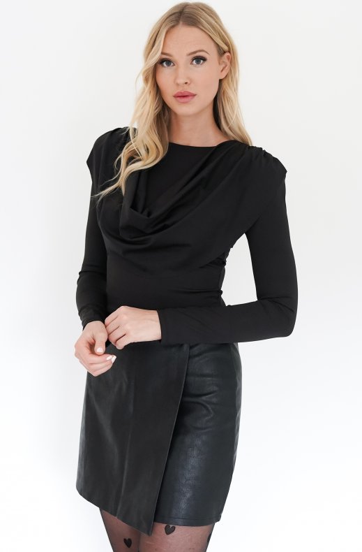 Mixed Brands - Top with draped neck 44816 - Black