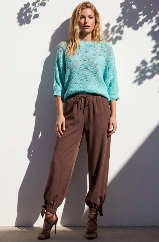 Mixed Brands - Wavy Mohair Sweater 5053 - Aqua Marine