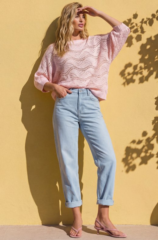 Mixed Brands - Wavy Mohair Sweater 5053 - Rose Shadow