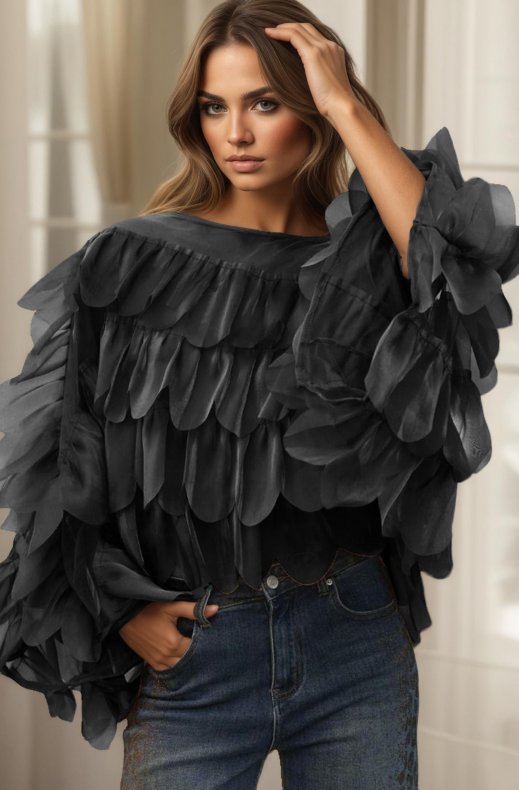 Mixed Brands - Chiffong Top 53023 - Black