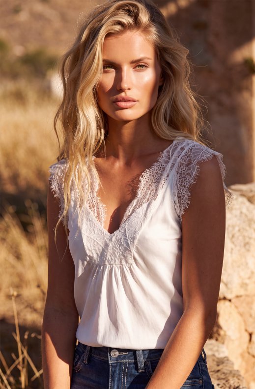Mixed Brands - Cami with Lace 8804 - White
