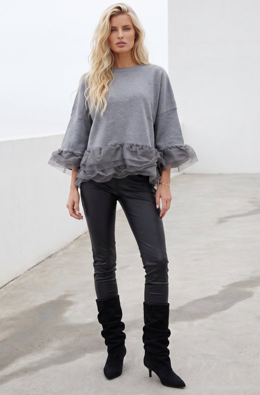 Mixed Brands - Ruffle detail top LR095768 - Grey