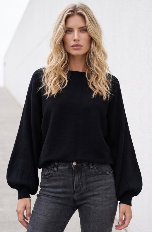 Mixed Brands - Blouse with balloon sleeve MXX16666 - Black