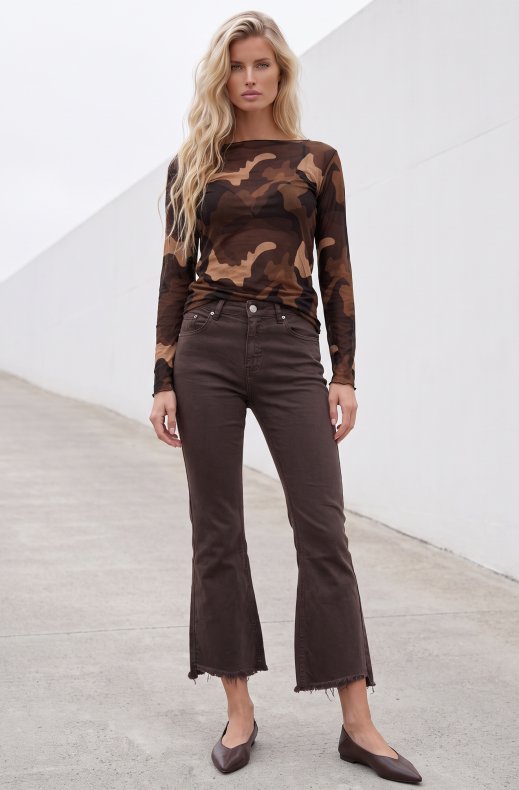 Mixed Brands - Cashmere blend top Camo R17022 - Brown