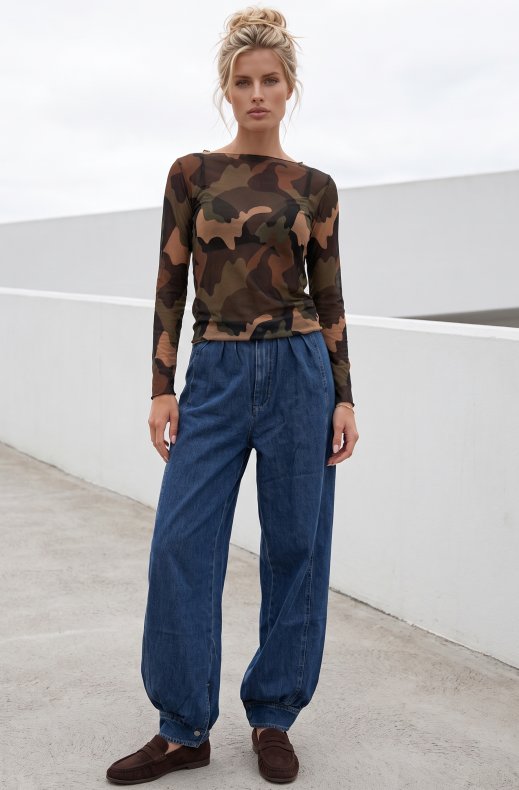 Mixed Brands - Cashmere blend top Camo R17022 - Khaki