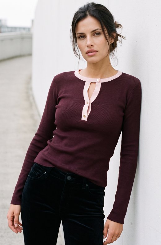 Mixed Brands - Top YP2188 - Burgundy/Rose