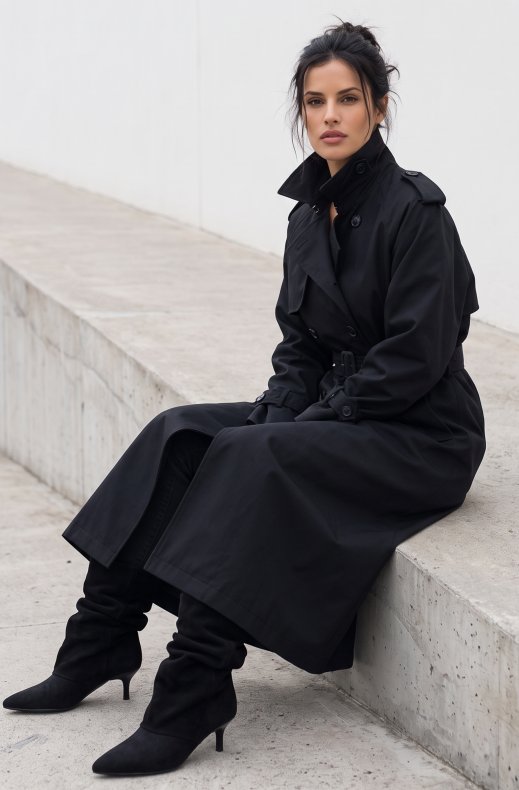 Mixed Brands - Long Trench 10285 - Black