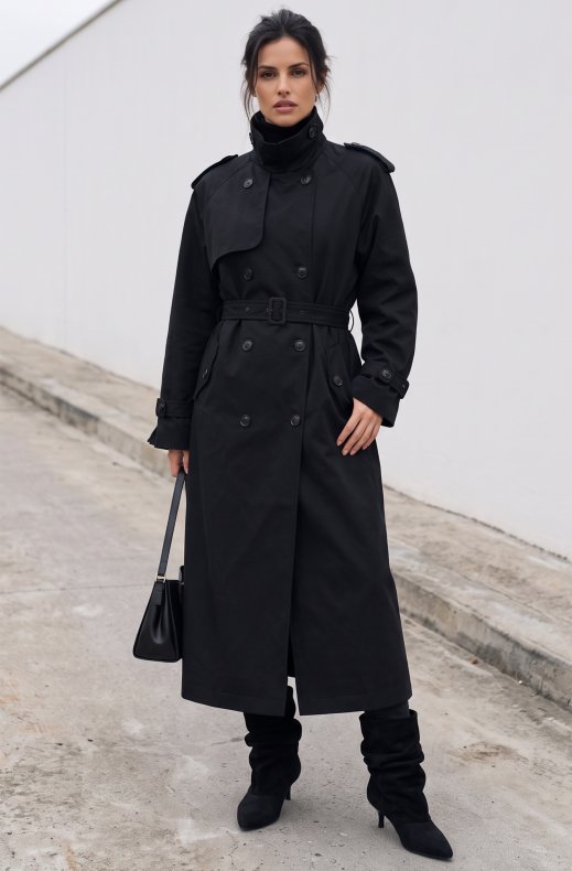 Mixed Brands - Long Trench 10285 - Black