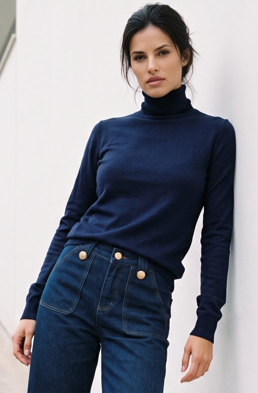 Mixed Brands - Knitted Turtleneck 1026 - Navy