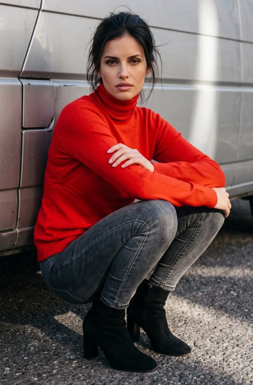 Mixed Brands - Knitted Turtleneck 1026 - Red