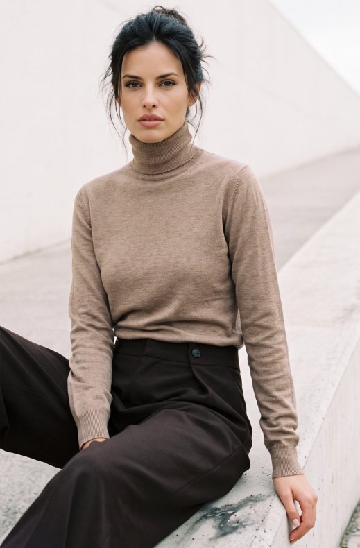 Mixed Brands - Knitted Turtleneck 1026 - Taupe