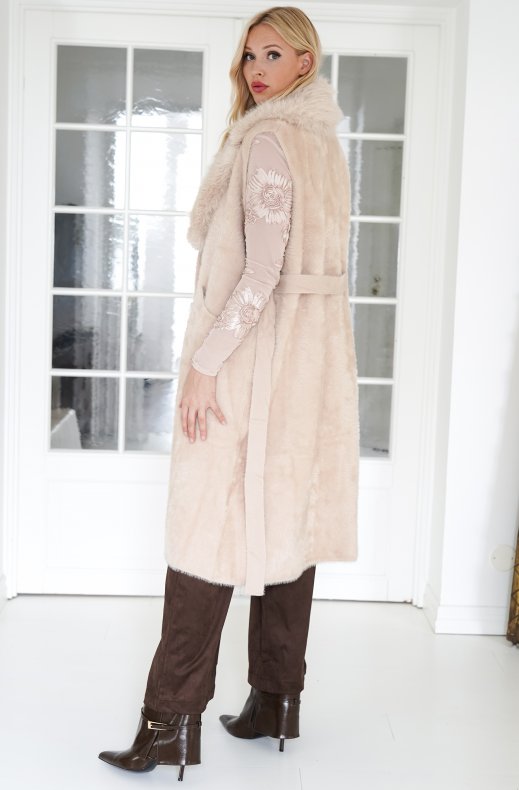 Mixed Brands - Faux Fur Vest 11292 - Beige