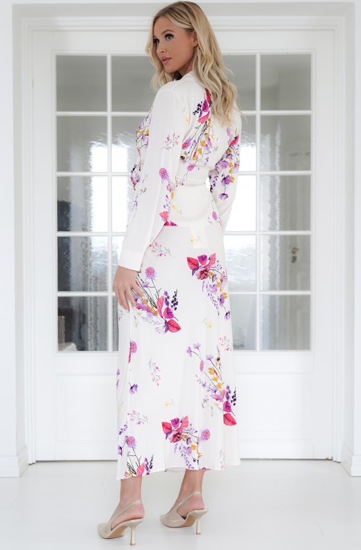 Mixed Brands - Flower Wrap Top 90294 - Ecru