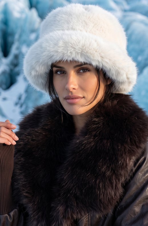 Mixed Brands - Faux Fur Hat MXP-1896 - White