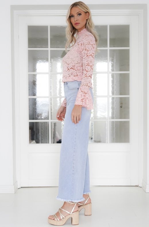 Mixed Brands - Long Sleeve Lace top 1429 - Pink