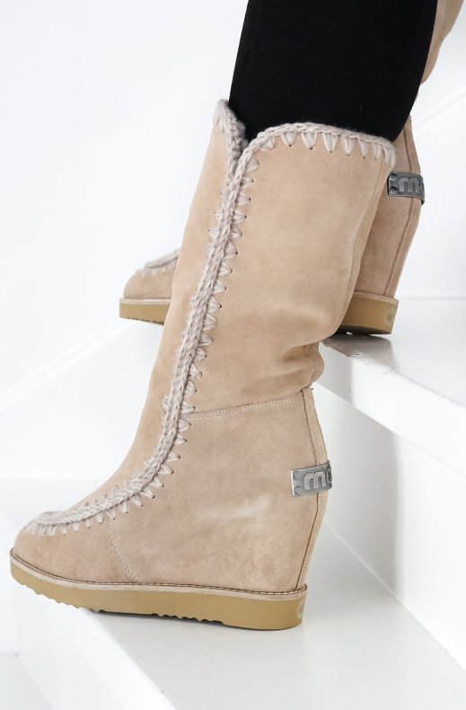 Mou - Eskimo French Toe Wedge Tall Pink