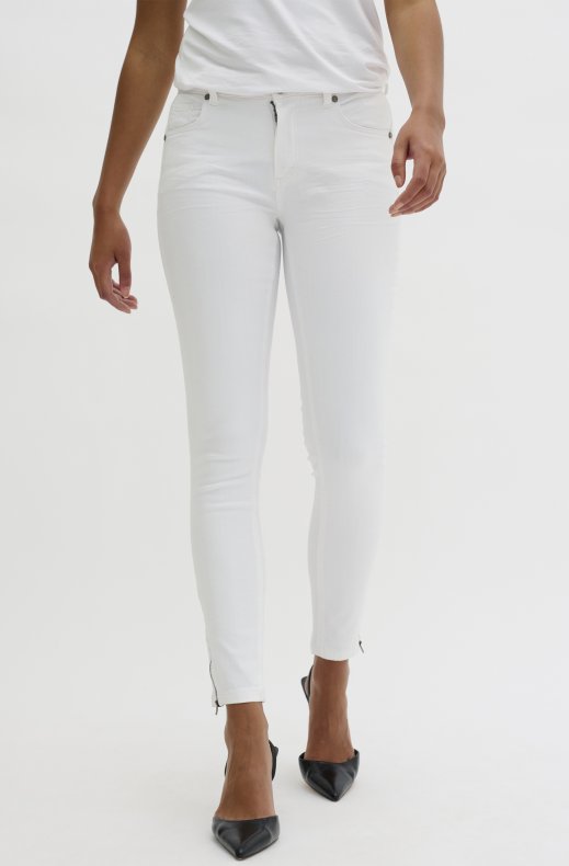 My Essential Wardrobe - The Celina Zip Slim - White