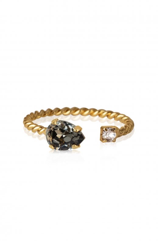 CAROLINE SVEDBOM - NANI RING GOLD BLACK DIAMOND