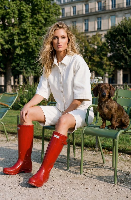 Hunter - Original Tall Gloss Boot - Military Red