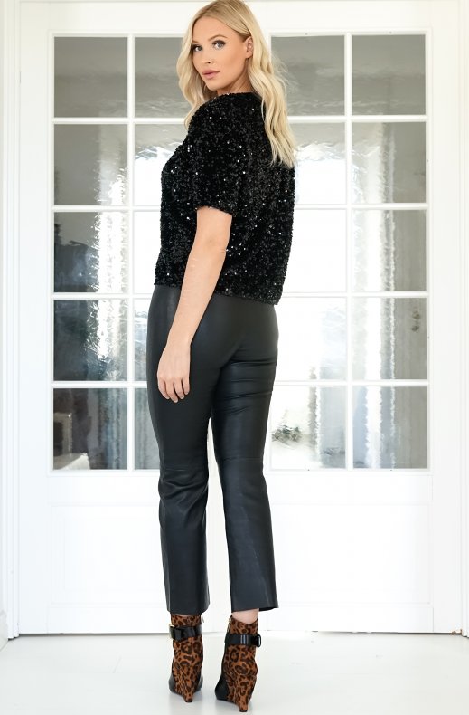 NORR - Celia stretch Leather pants - Black