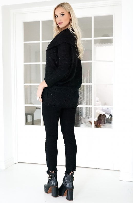 Plain Vanilla - Blossom Knitted Glitter Polo - Black