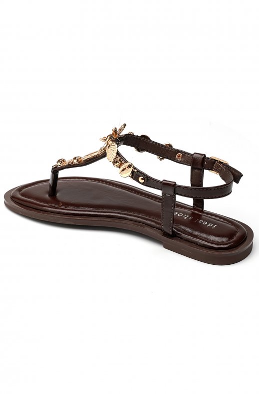 Mixed Brands - Sandal with Seashells 9807 - Brown