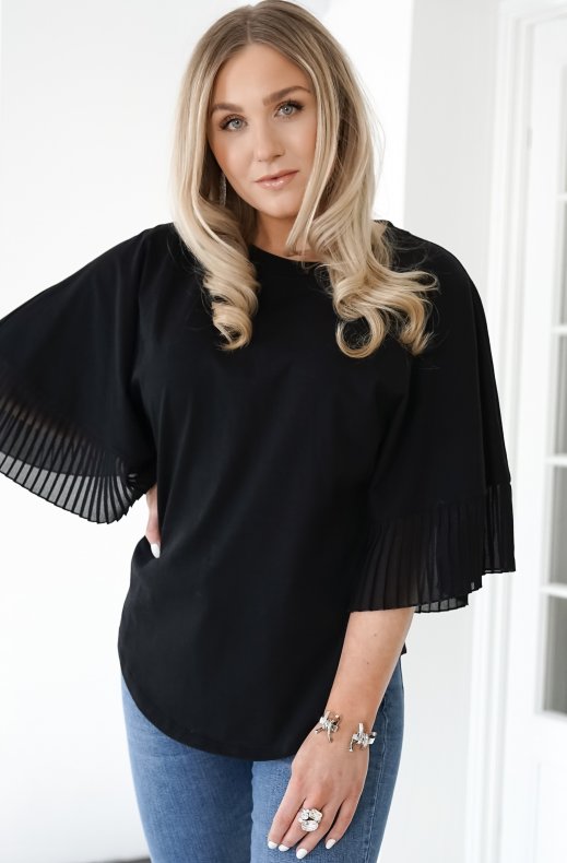 See by Chloé - Top with Pleated Sleeve - Black