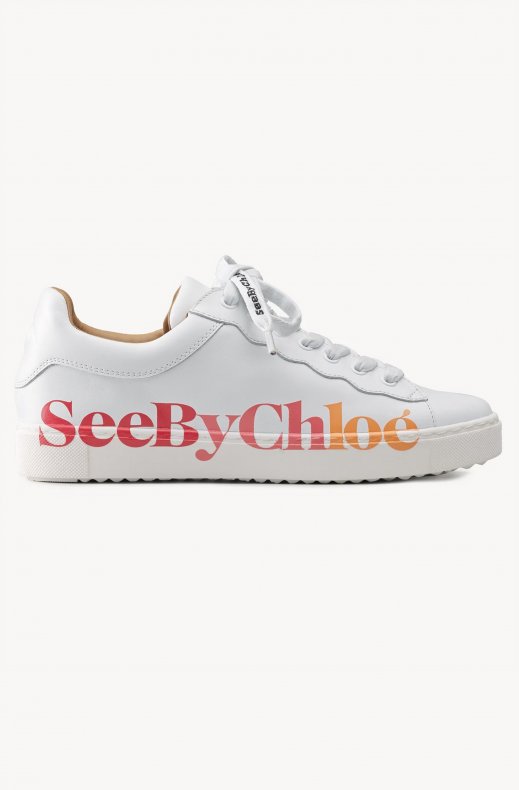 See by Chloé - Sneaker Calf White Logo Rainbow