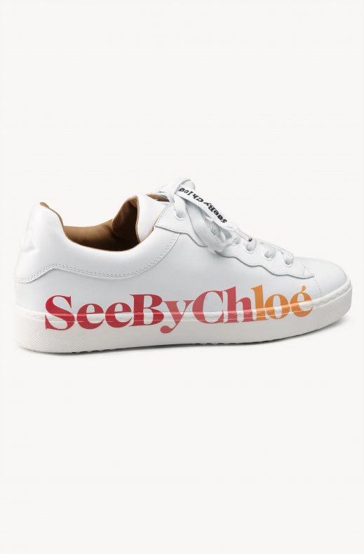 See by Chloé - Sneaker Calf White Logo Rainbow